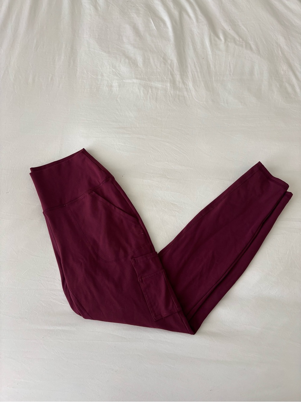 Spyder Active Burgundy High Rise Cargo Pocket Leggings Size Medium